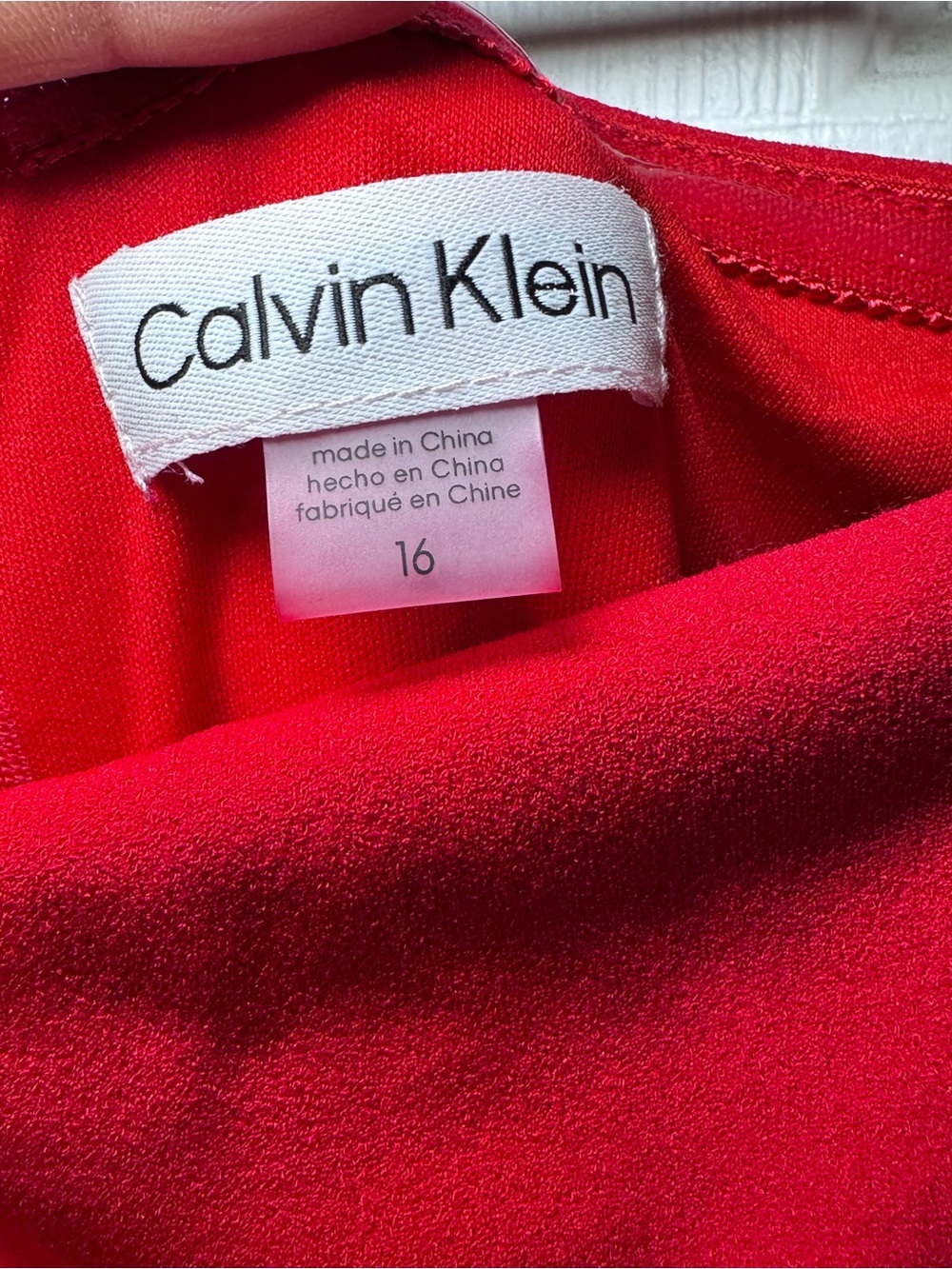Calvin Klein Red Off-Shoulder Ruffle-Sleeve Sheath Dress - Picture 6 of 11